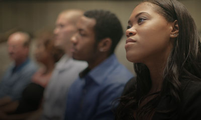 Diversity people in church service